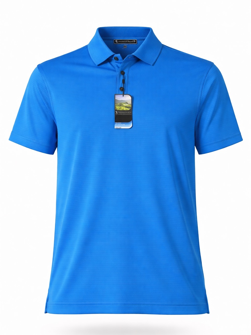Men's Bright Blue Polo Shirt Pebble Beach Dry-Luxe size small